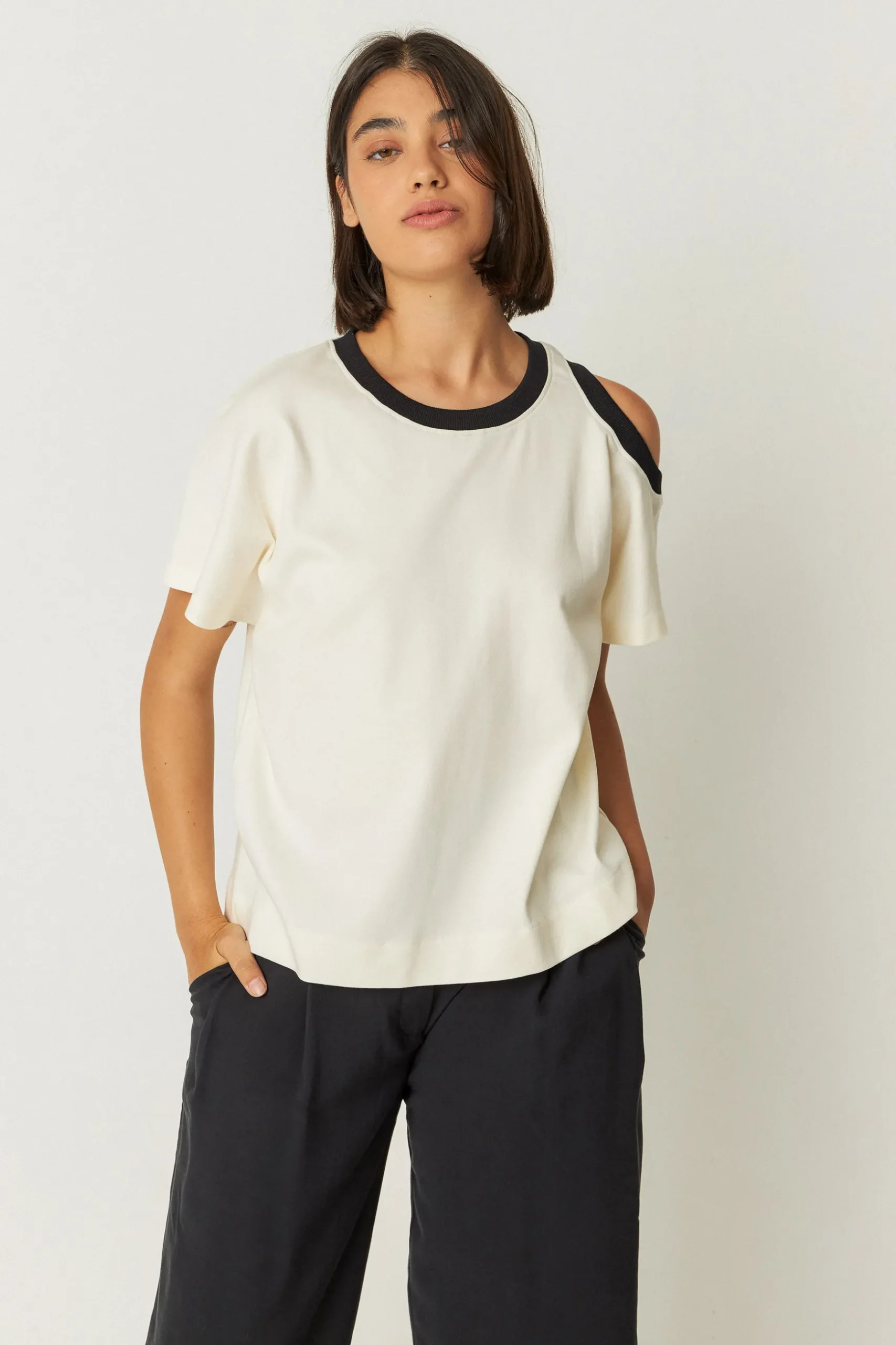 SKFK CAMISETA LIA-GOTS CREMA Fashion