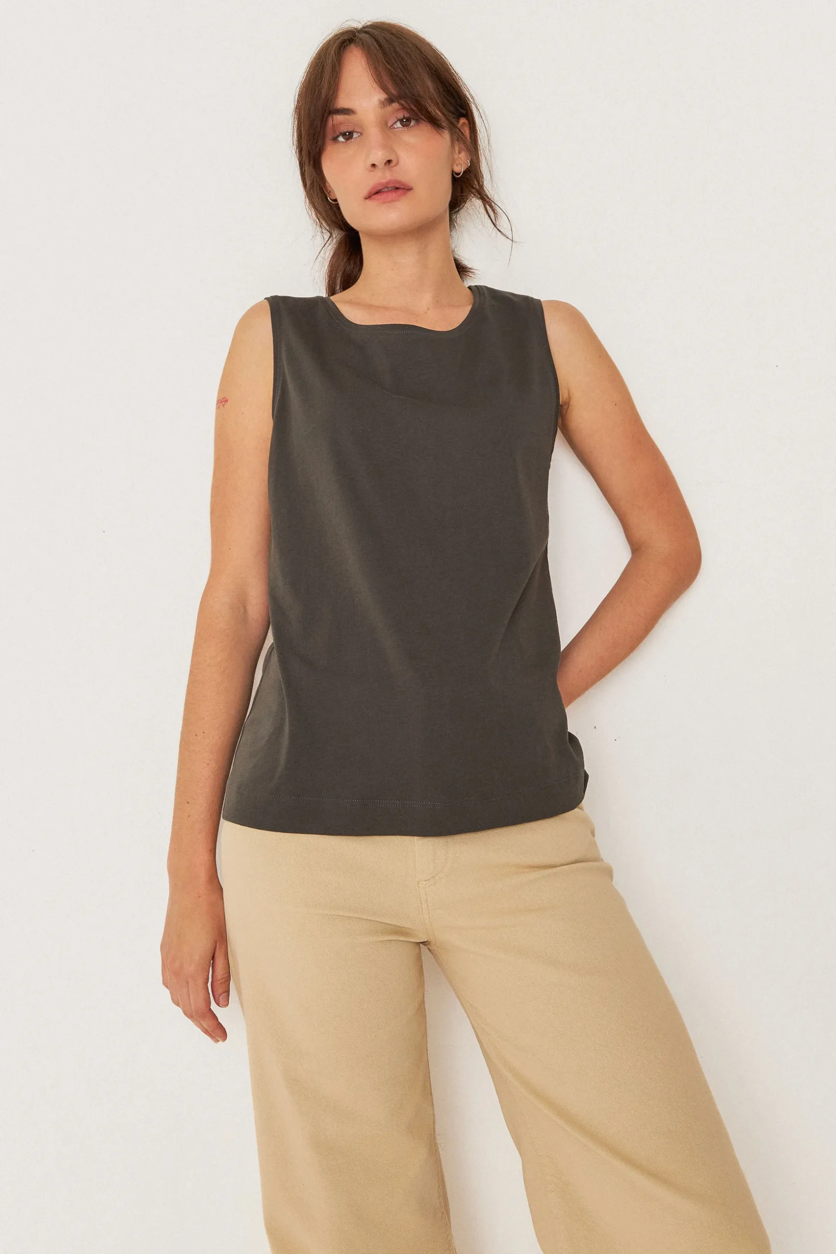 SKFK CAMISETA ZUNTZ-2-GOTS CAQUI OSCURO Clearance