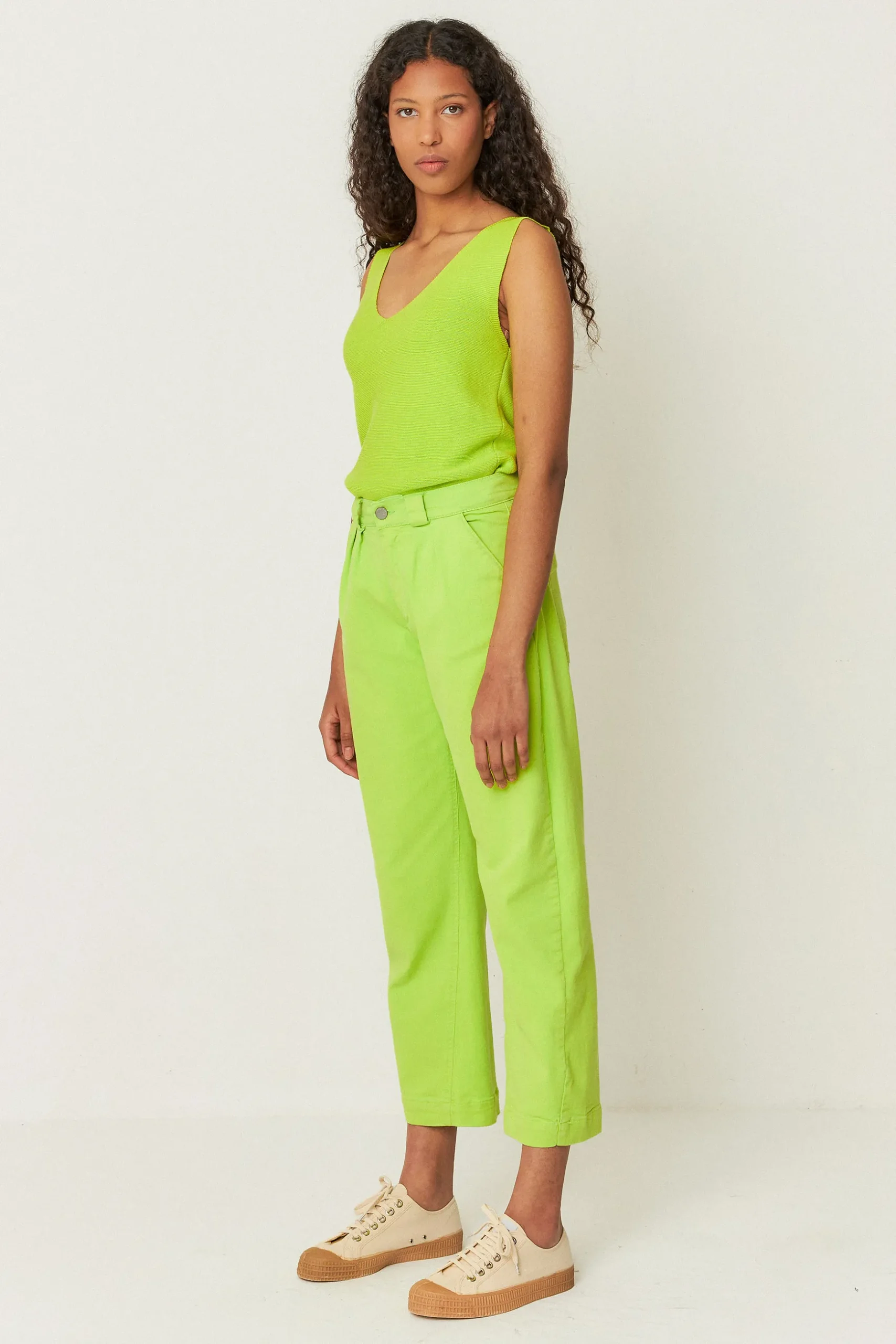 SKFK PANTALÓN AMATA VERDE ÁCIDO Outlet